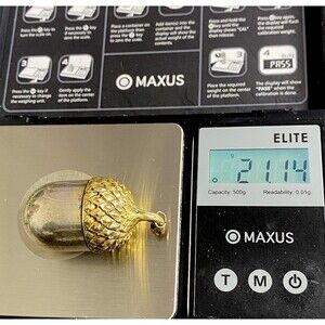 Vintage Tiffany & Co. Sterling Silver 14Kt Vermeil Acorn Pill Box/ Pendant 21.14